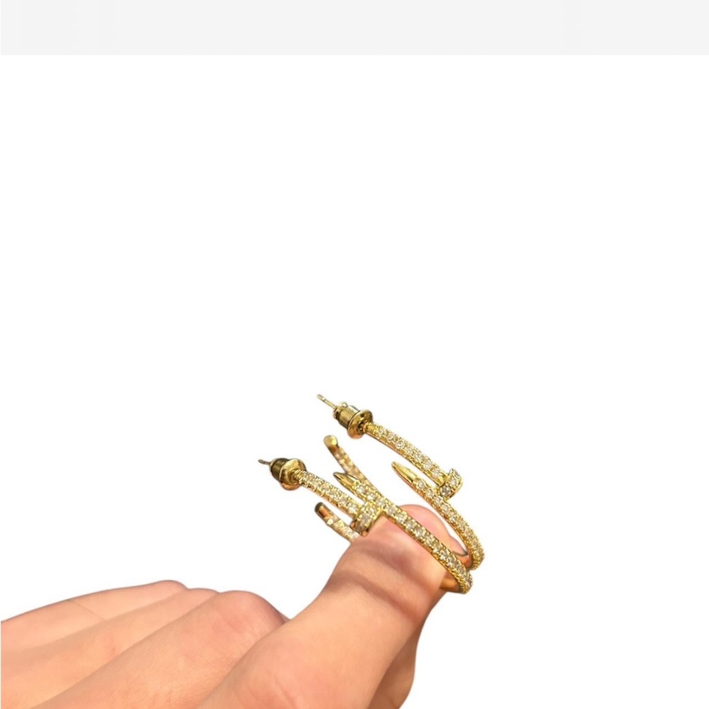 Elegant Gold-Tone Crystal Hoop Earrings